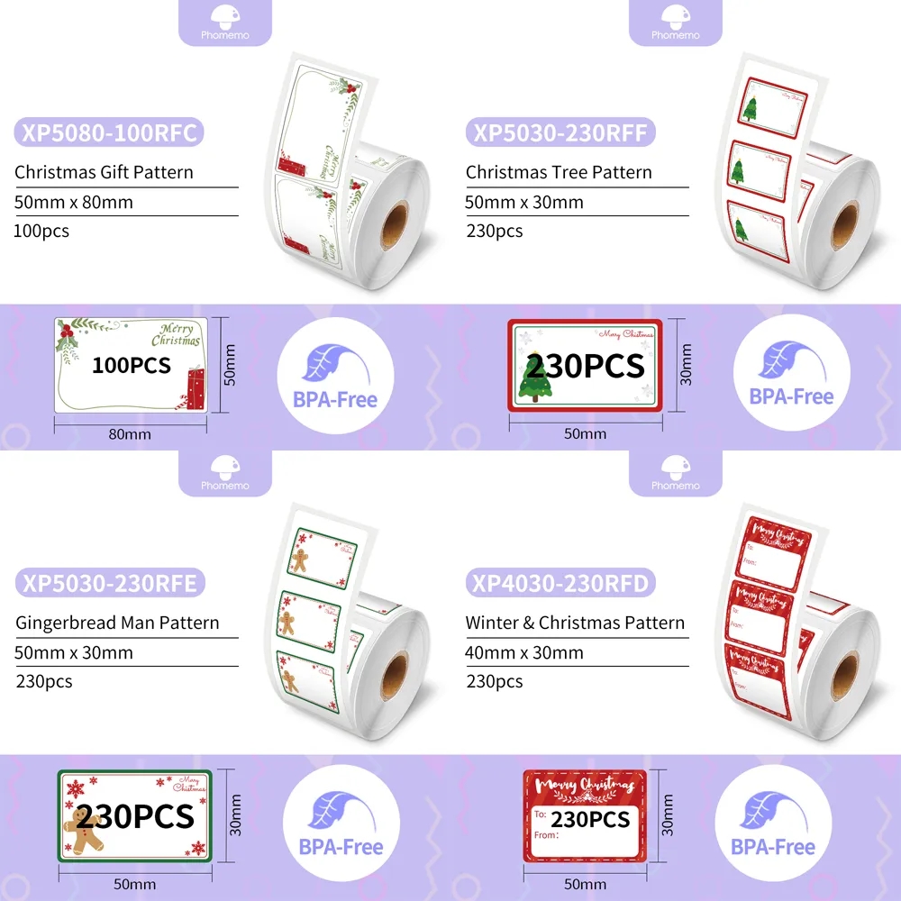 Phomemo Sticker Paper for M110 - огляд і ціна Round Sticker Thermal Labels Colored