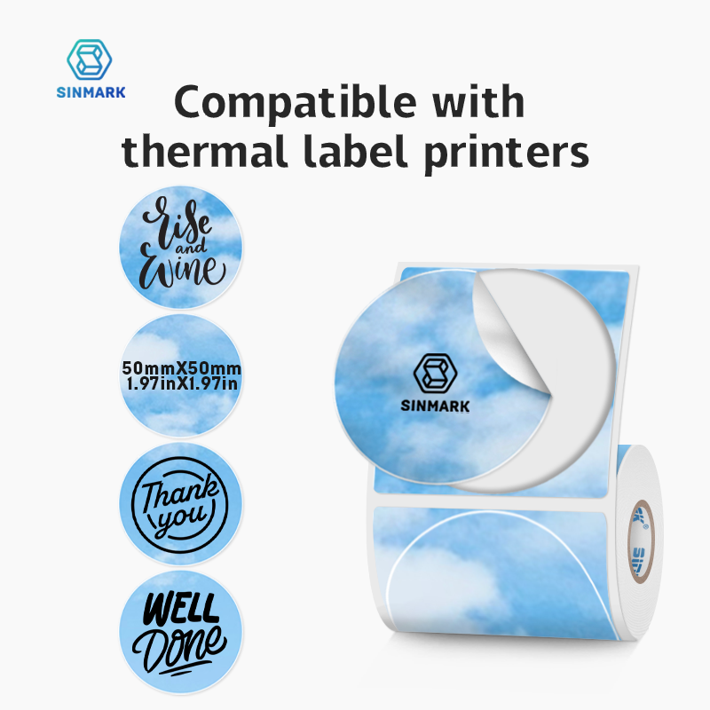 50mm Round Colorful Thermal La - огляд і ціна Round Sticker Thermal Labels Colored