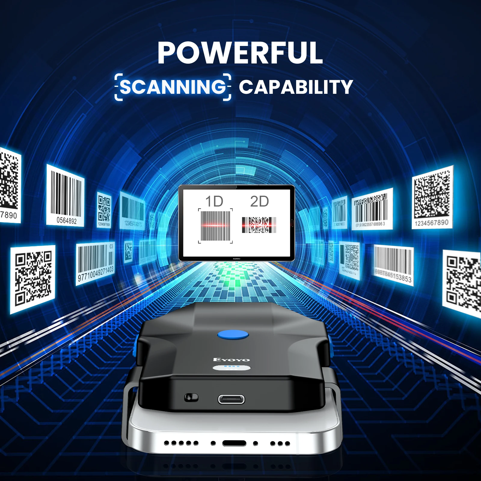 Eyoyo Portable Bluetooth Barco - огляд і ціна Wireless Barcode Scanner 2D Qr Laser