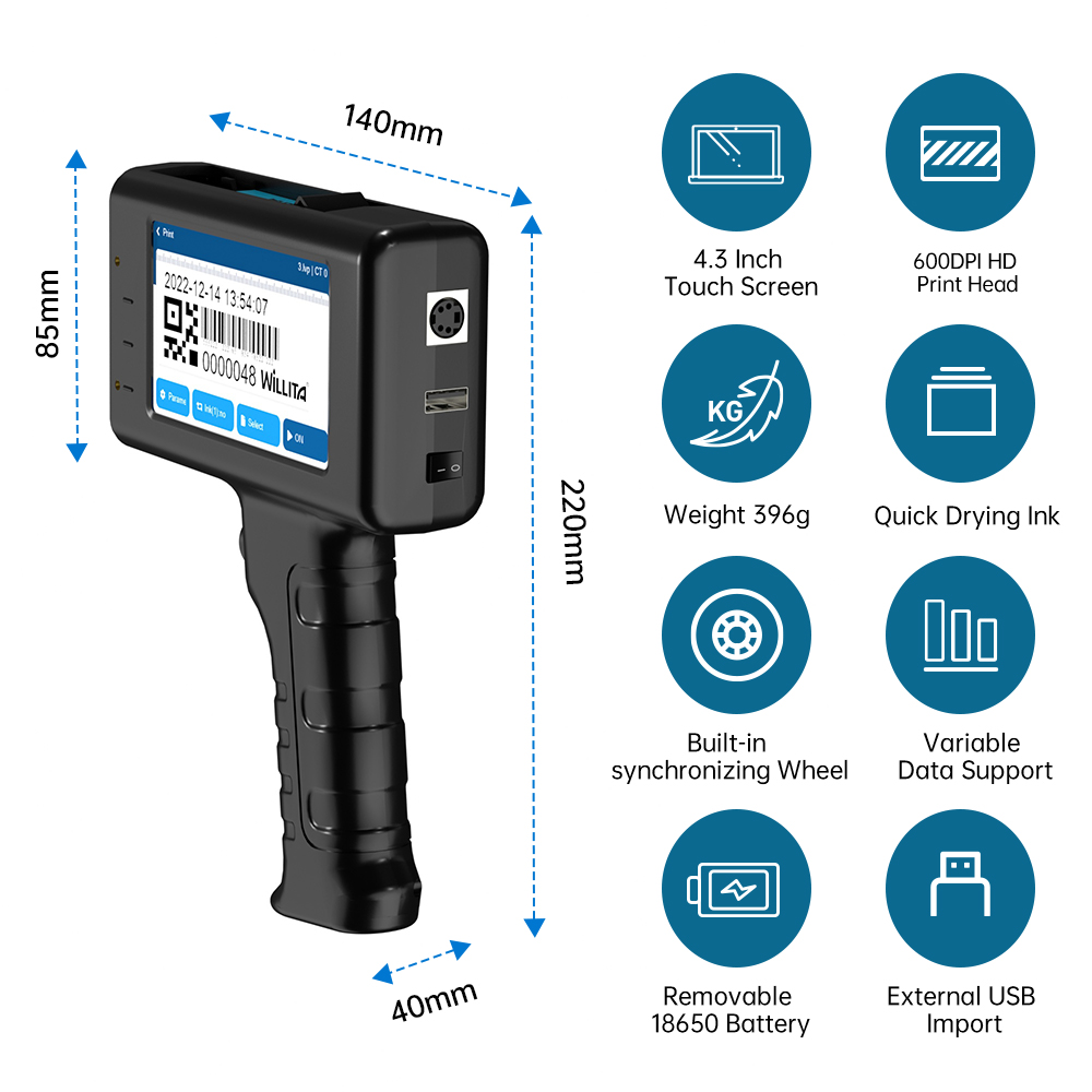 WLD-L1 12.7mm Handheld Inkjet  - огляд і ціна Handheld Inkjet Date Code Printer Gun