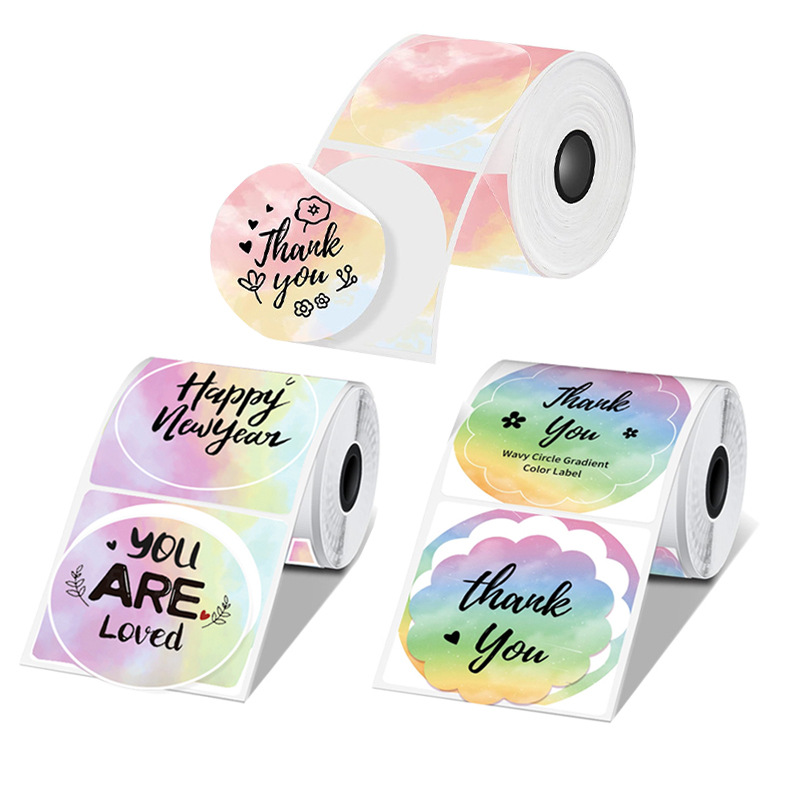 3Roll Color Label Sticker Roun - огляд і ціна Round Sticker Thermal Labels Colored