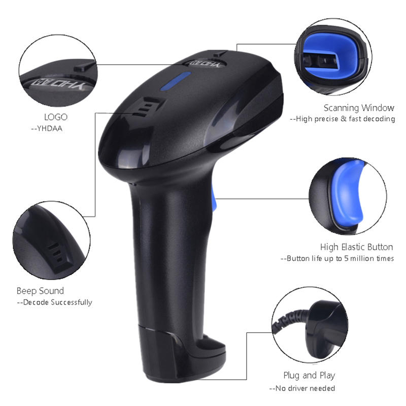 RS1100 Wireless Wired Barcode  - огляд і ціна Wireless Barcode Scanner 2D Qr Laser