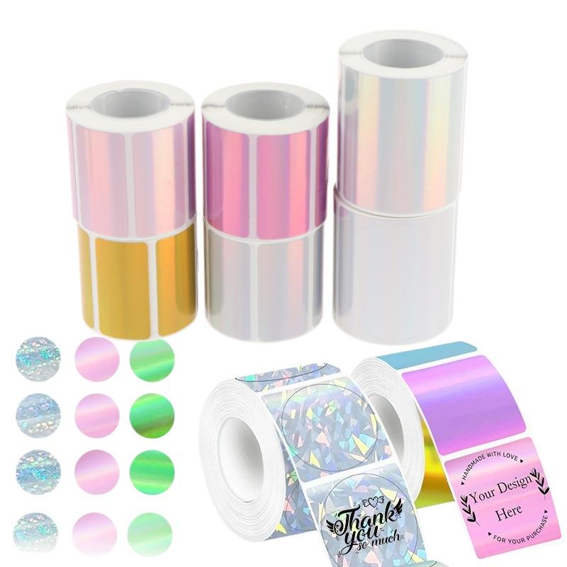 1 Roll Laser-color Silver/Matt - огляд і ціна Round Sticker Thermal Labels Colored