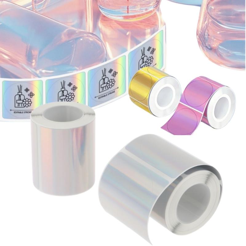 1 Roll Laser-color Silver/Matt - огляд і ціна Round Sticker Thermal Labels Colored