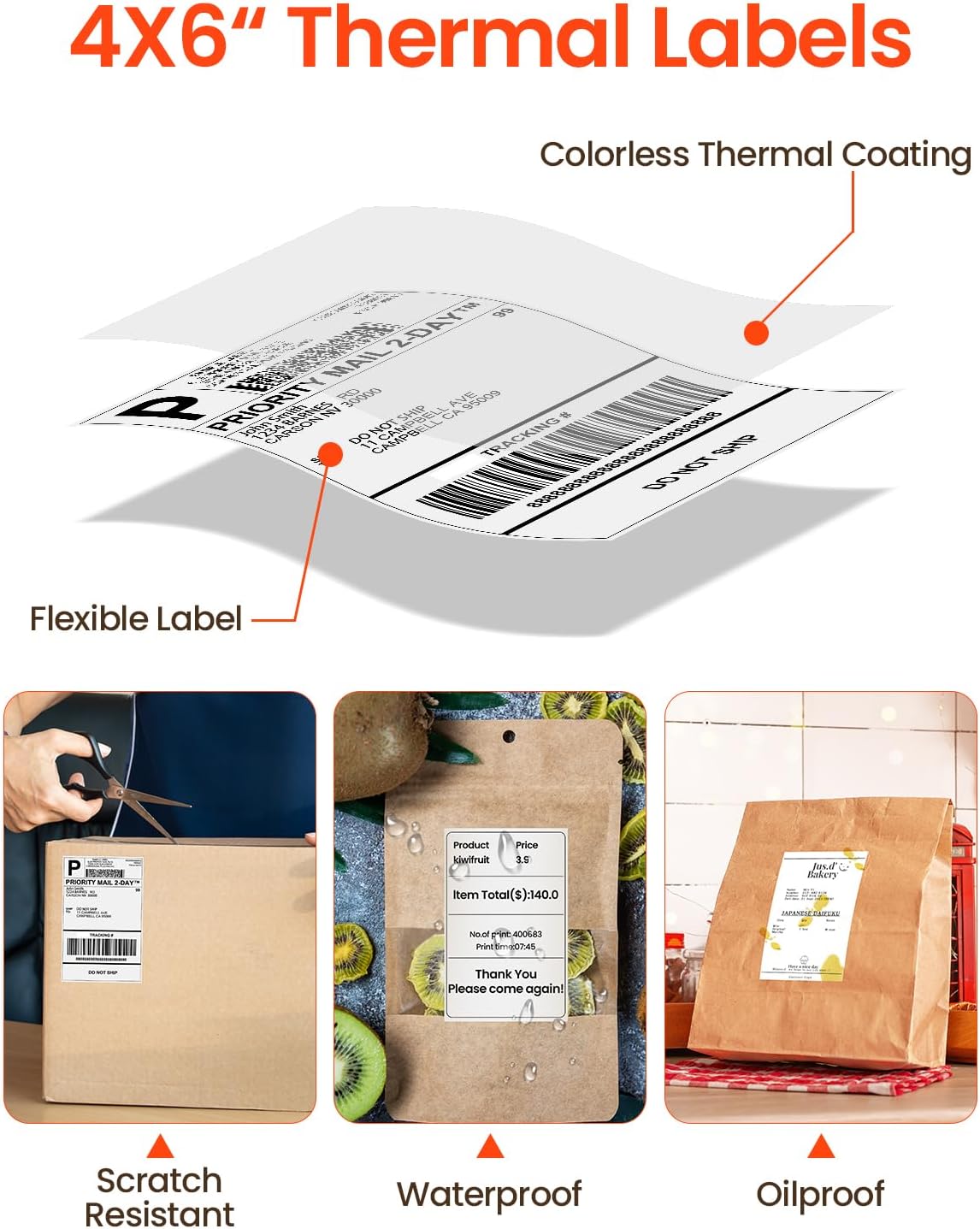 White 4x6 Thermal Shipping Sti - огляд і ціна Thermal Label Printer 4X6 Shipping