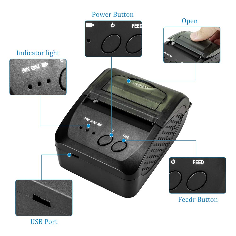 Portable Mini Bluetooth Wirele - огляд і ціна Bluetooth Portable Thermal Receipt Printer 58Mm