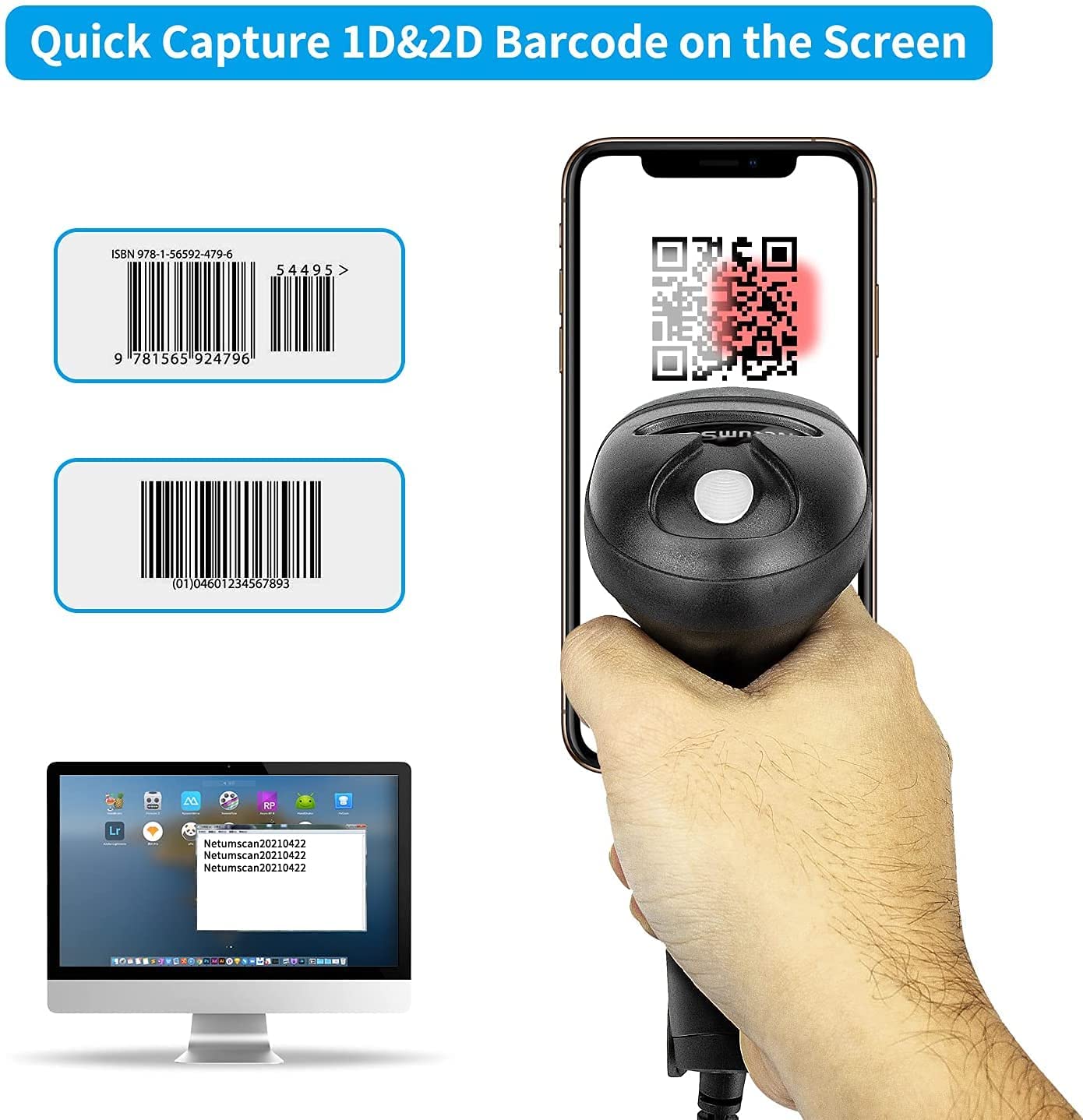 NETUM L5 Wired 2D Barcode Scan - огляд і ціна Wireless Barcode Scanner 2D Qr Laser
