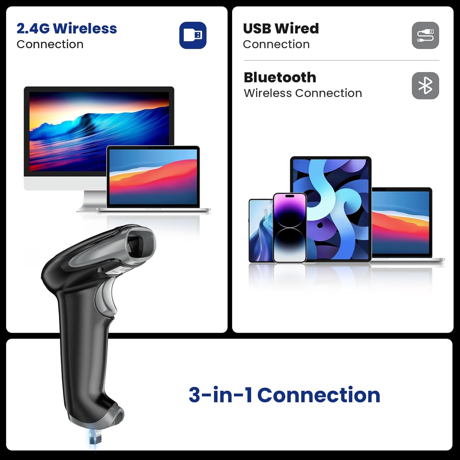 Eyoyo Barcode Scanner 2D 1D QR - огляд і ціна Wireless Barcode Scanner 2D Qr Laser