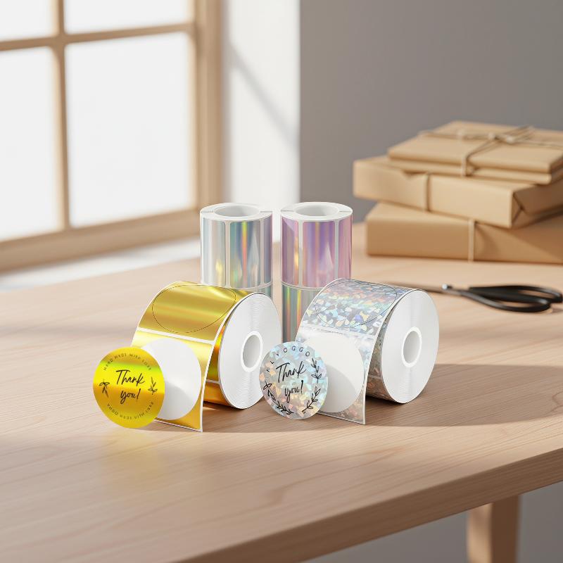 1 Roll Laser‑Color & Matte Sil - огляд і ціна Round Sticker Thermal Labels Colored